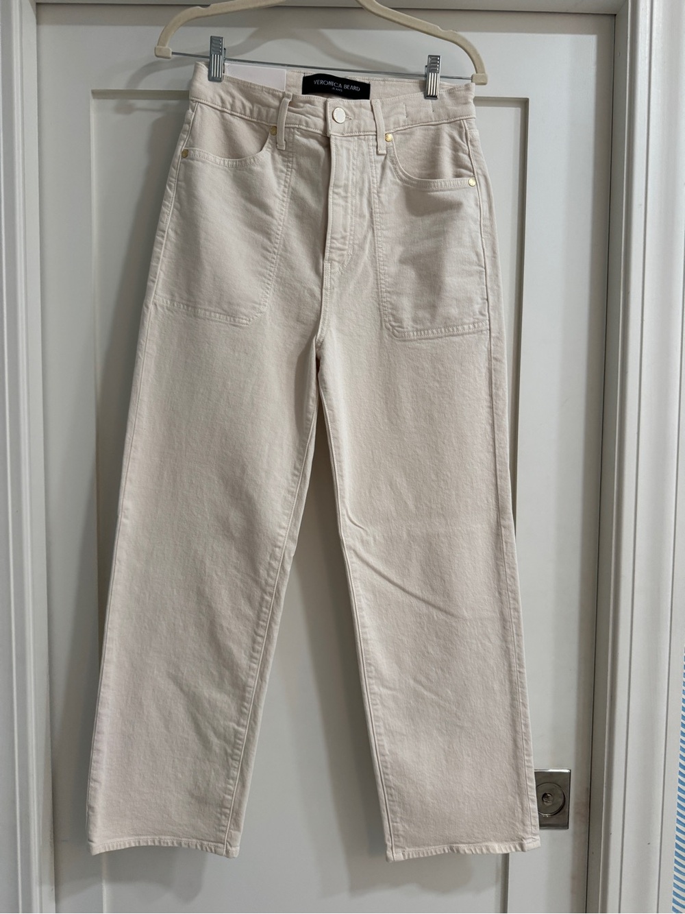 Veronica Beard Crosbie crop size 28 ecru